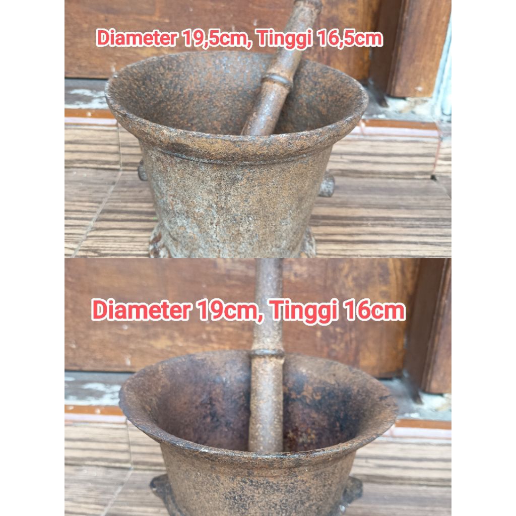 Lumpang Besi diameter 19cm ada alunya