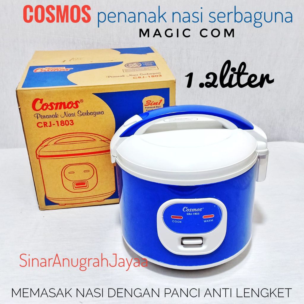 Magic Com Penanak Nasi Mini 1,2 Liter COSMOS crj1803 Rice Cooker Mini 1,2 Liter Anti Lengket