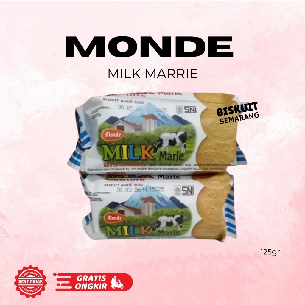 

Biskuit Milk Marie 225gr / 125gr Monde Milk Marie Lebih Lembut