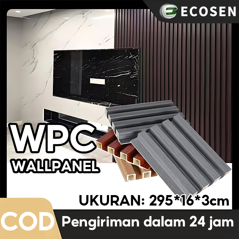 3M/2.95M/WOOD PANEL WPC KISI KISI KAYU WALL PANEL PVC MOTIF KAYU WALLPANEL PVC 3D/ WPC WALL PANEL/WP