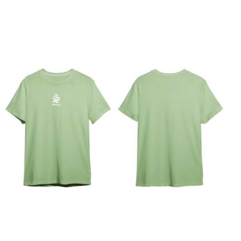 atasan hijau mint suke.co aesthetic warna pastel unisex / baju kaos oblong cowok oversize terbaru