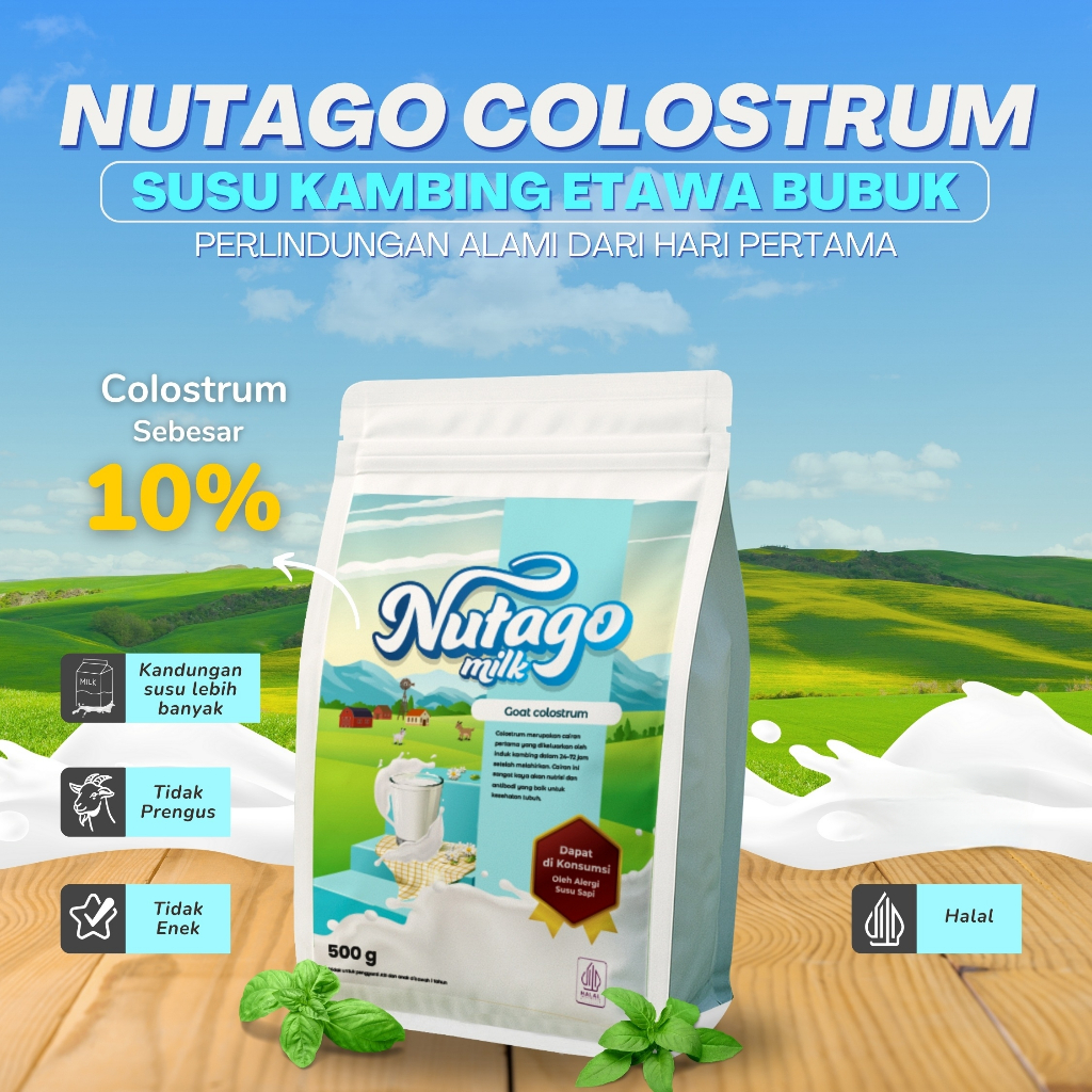 

NUTAGO Susu Kambing Etawa Bubuk Plus Kolostrum 500 gram rasa Original Natural Rendah gula Organik
