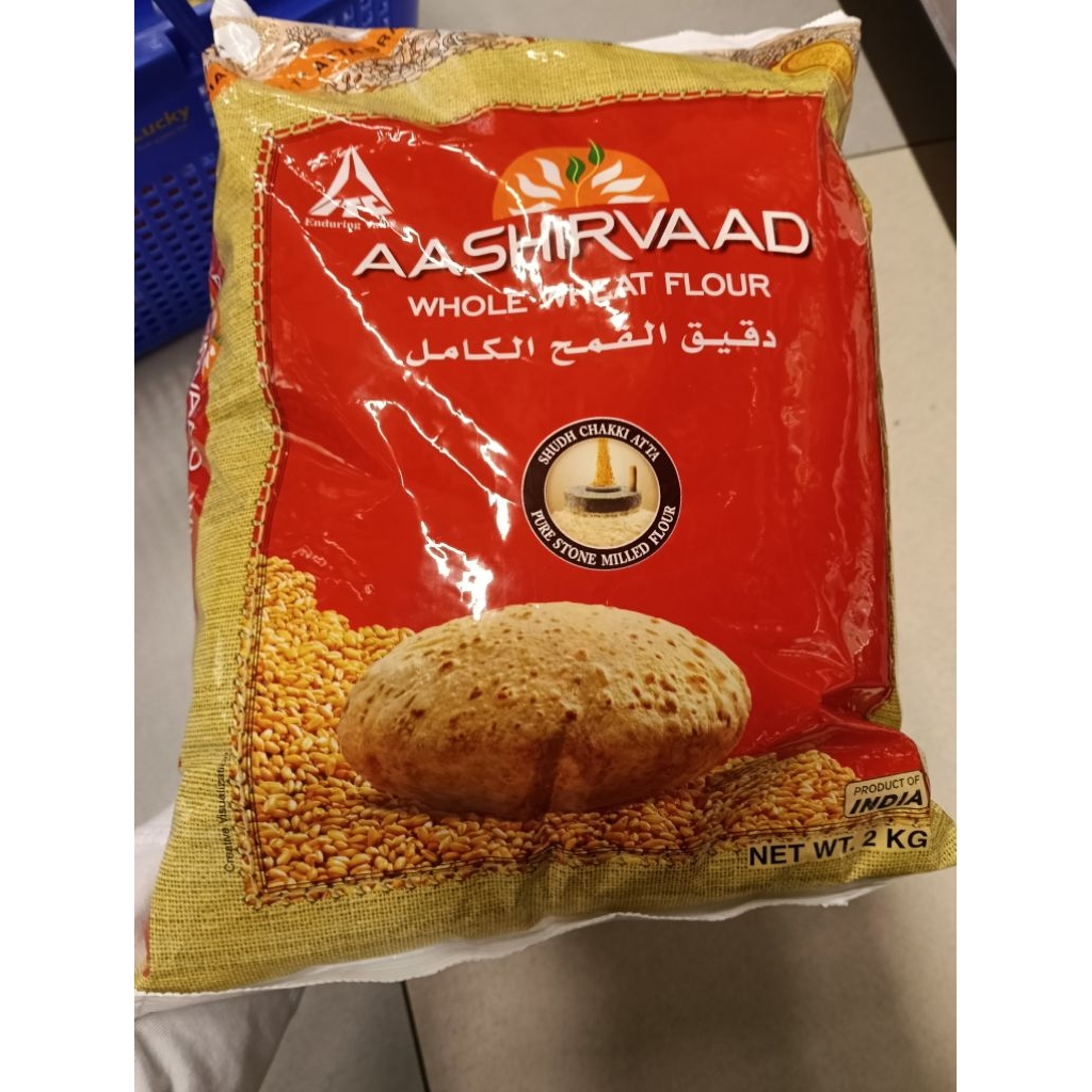 aashirvaad whole wheat flour 2kg tepung whole wheat dari india