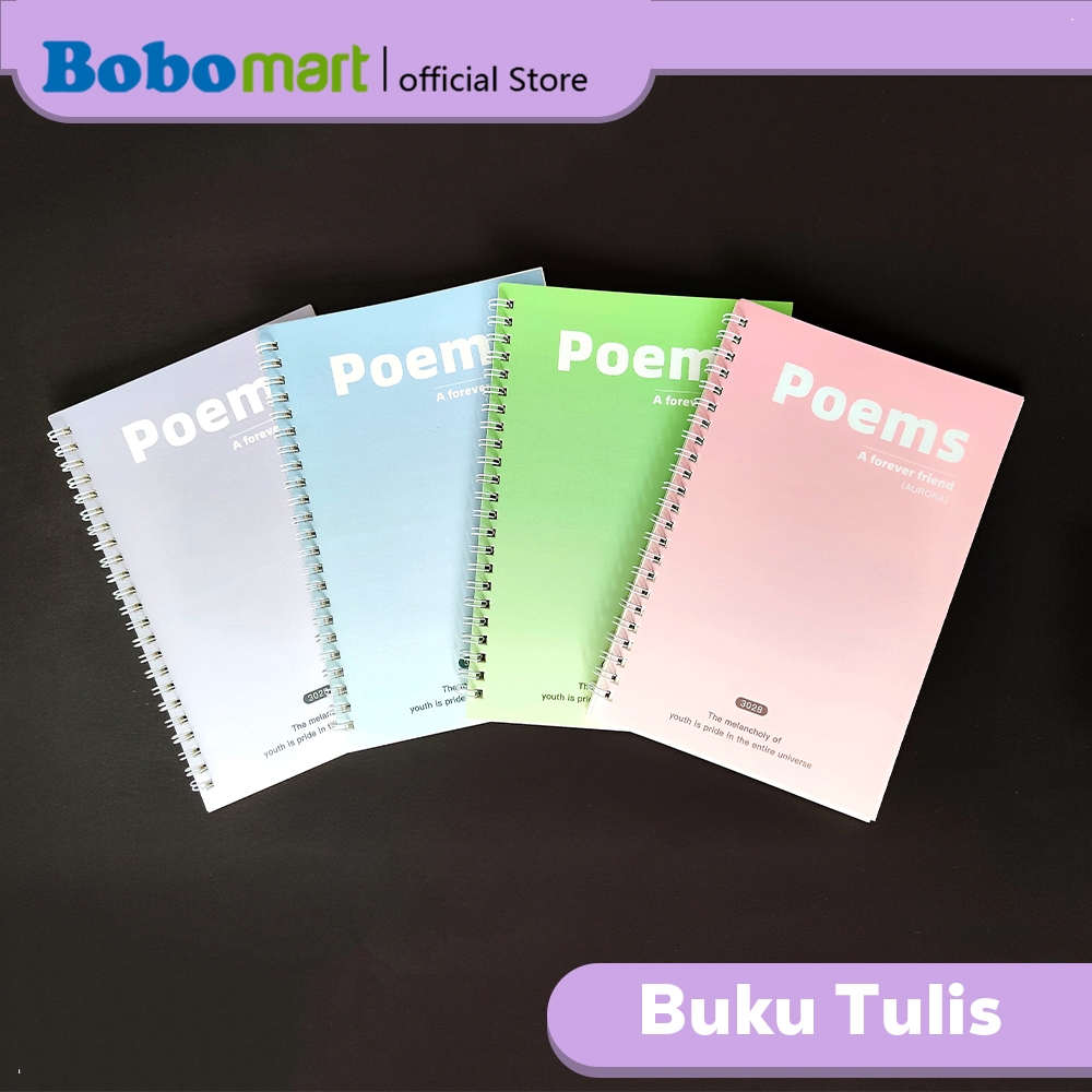 

BOBOMART Notebook Spiral A5 Motif Elegan – Buku Tulis Catatan 40 Lembar Bergaris ZXB-2099
