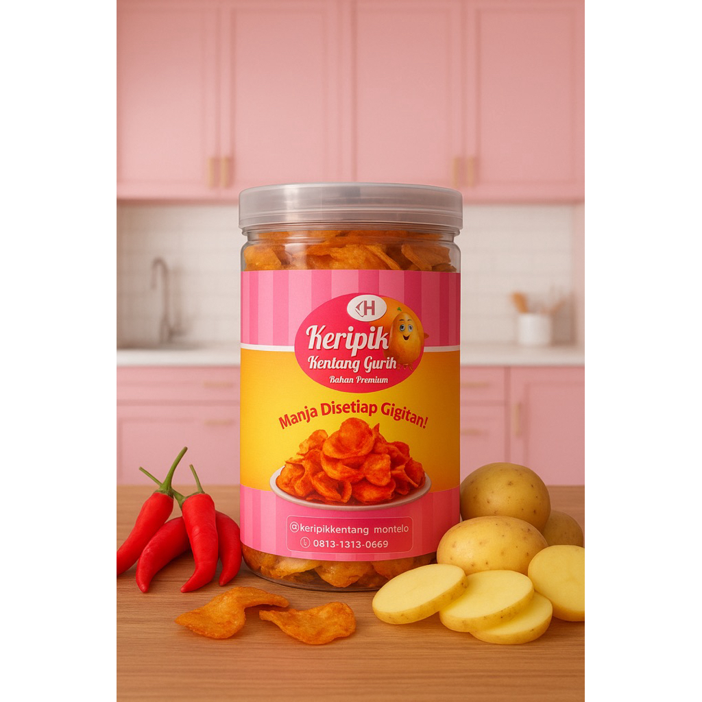 

Kemasan Toples “PICCOLO TOPLES” 200 gram Keripik Kentang Gurih By : CH-MONTELO