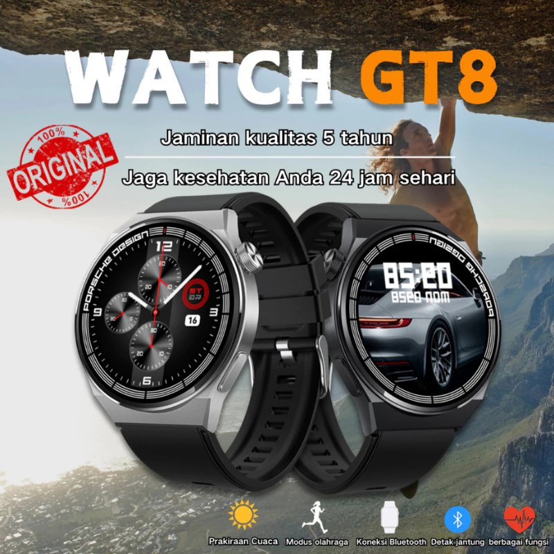 Jam tangan pintar asli GT8 panggilan Bluetooth Jam tangan pintar pria dan wanita Jam tangan pintar m