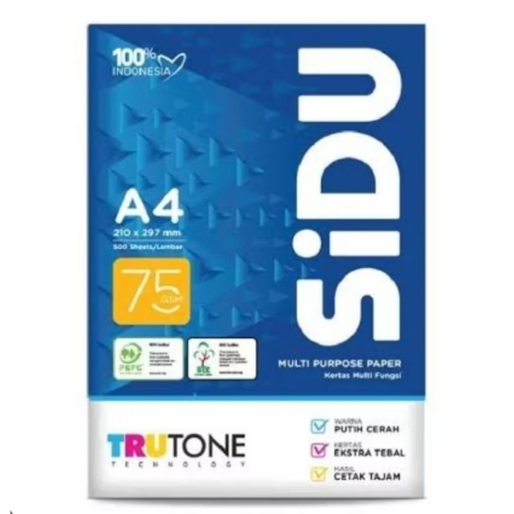 

kertas hvs sidu A4 75gram 1rim 500 lembar