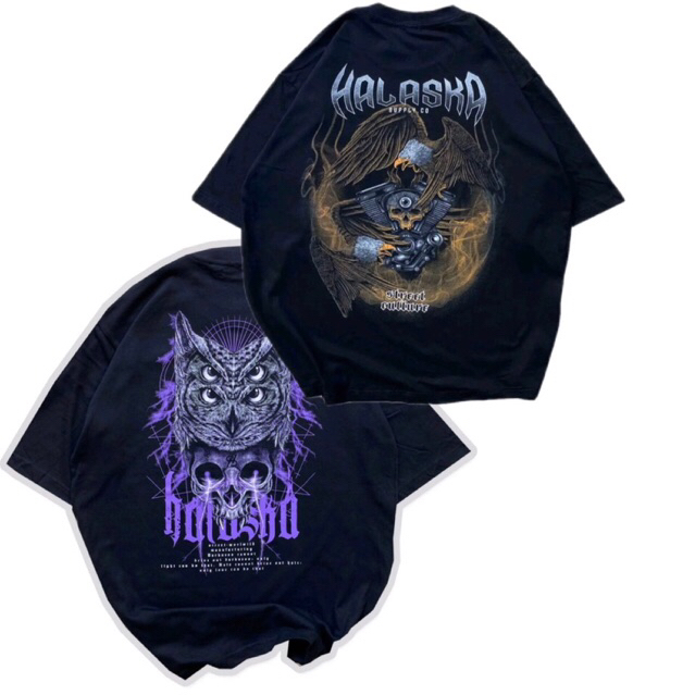 OVERSIZE TSHIRT BY HALASKA/KAOS OVERSIZE HALASKA/ KAOS CUTTINGAN OVERSIZE / KAOS SABLON HALASKA HITA