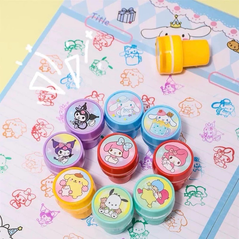 

Kiddypicks - Stempel / Stampel Karakter Sanrio 10in1 Kuromi Cinnamoroll Melody – Mainan Edukasi Anak Lucu Lengkapi koleksi alat tulis
