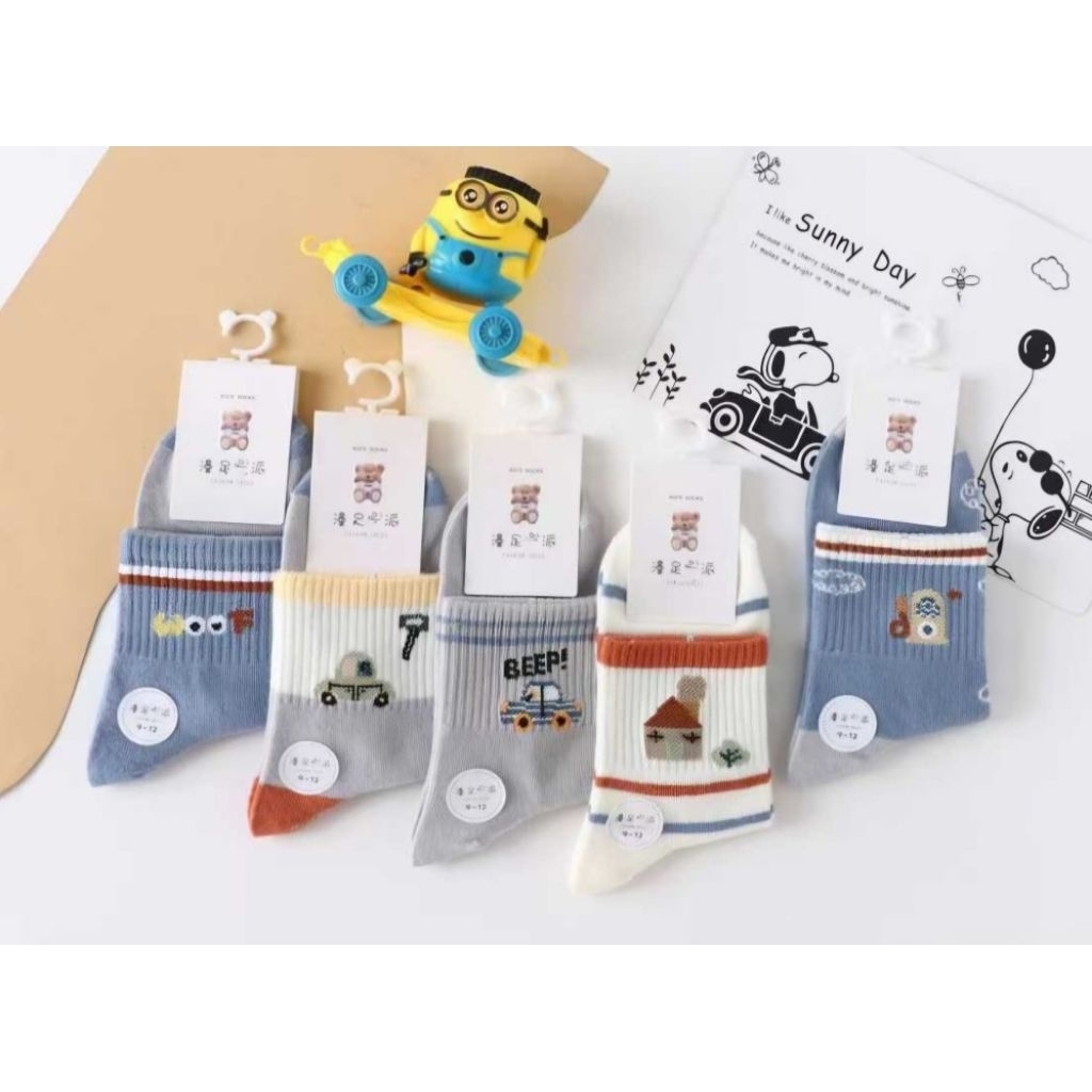 kaos kaki anak laki-laki  usia 1-12 tahun panjang sebetis bahan katun