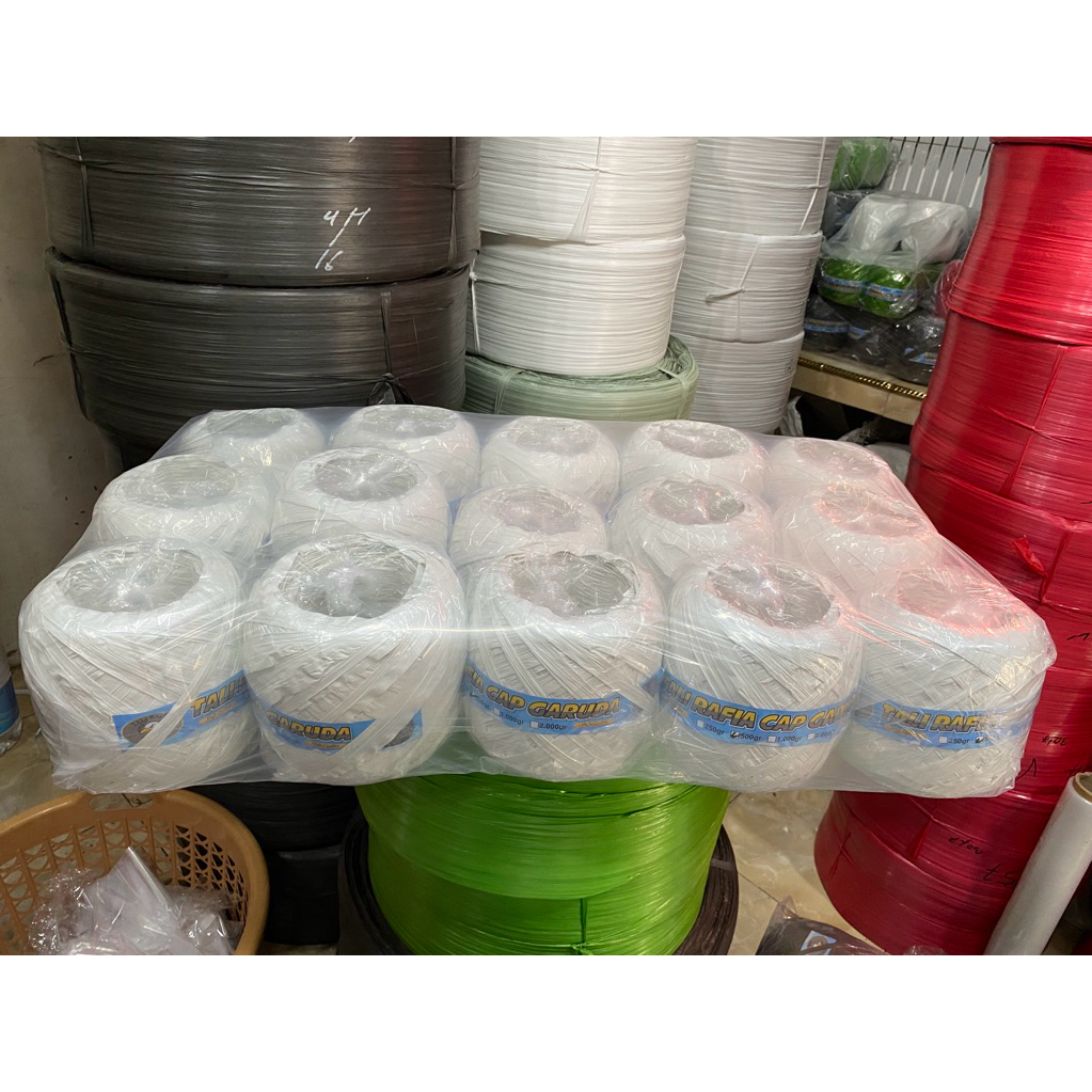 

Tali rafia putih 500 gram isi 15 pcs