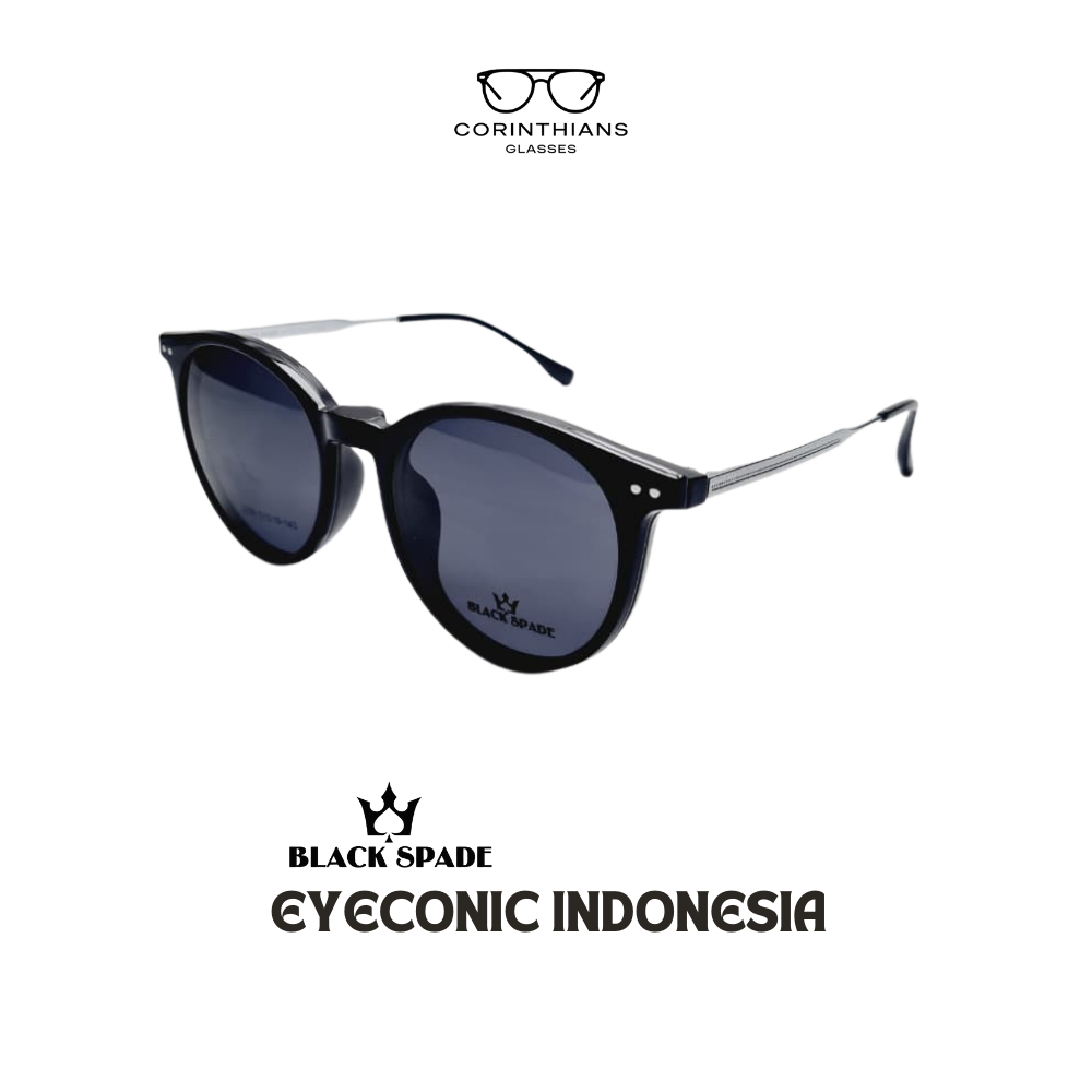 Kacamata Clip On Bulat Wanita Pria Lensa Minus ( Antiradiasi / Blueray / Photocroic / Bluecromic )