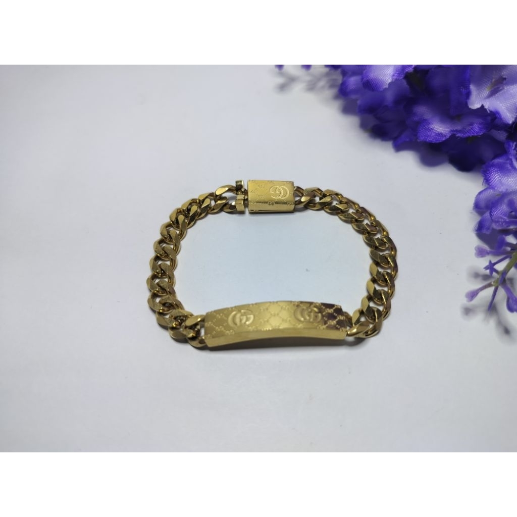 gelang rantai plat titanium wanita