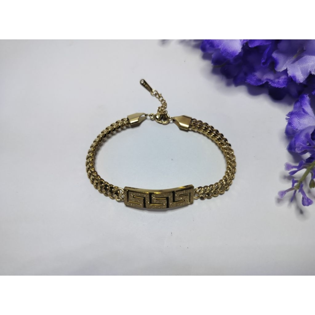 gelang rantai plat lipan titanium