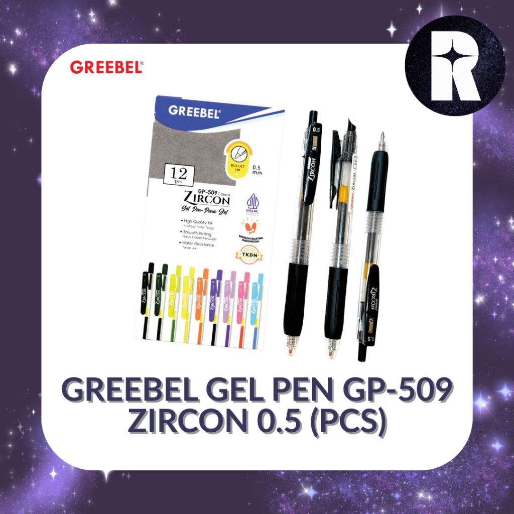 

PULPEN HITAM GREEBEL GEL PEN GP-509 ZIRCON 0.5 (PCS)