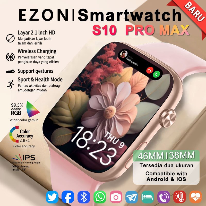 EZON-Samrt watch S10 Pro Max|S10 Mini Original with 1.81" |1.49"HD AMOLED Display GPS NFC Waterproof