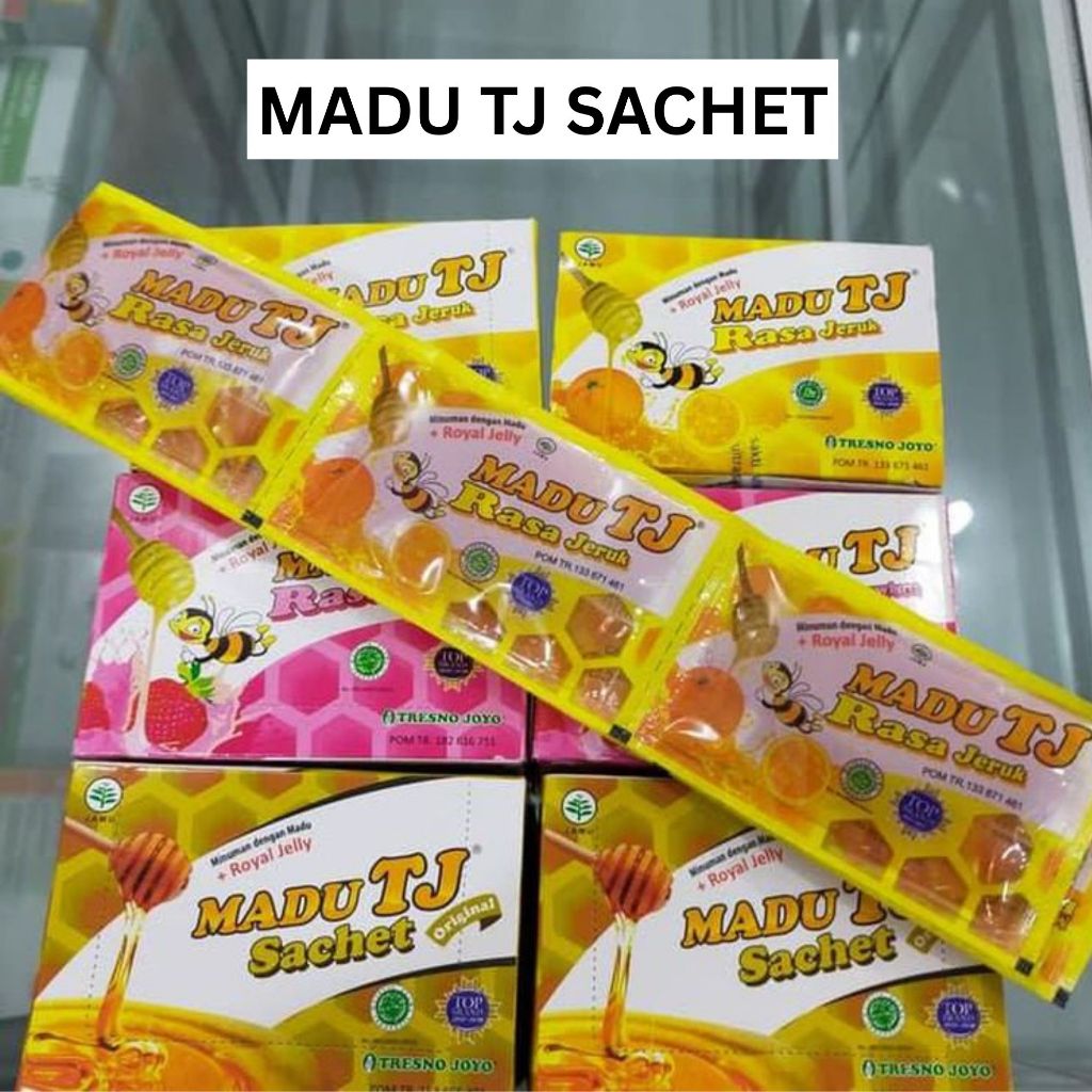 

(1 PAK ISI 12 PCS) Madu TJ Sachet 20 Gram Tresno Joyo Dus Isi 12 Renceng All Varian Rasa ORIGINAL Jeruk Strawberry