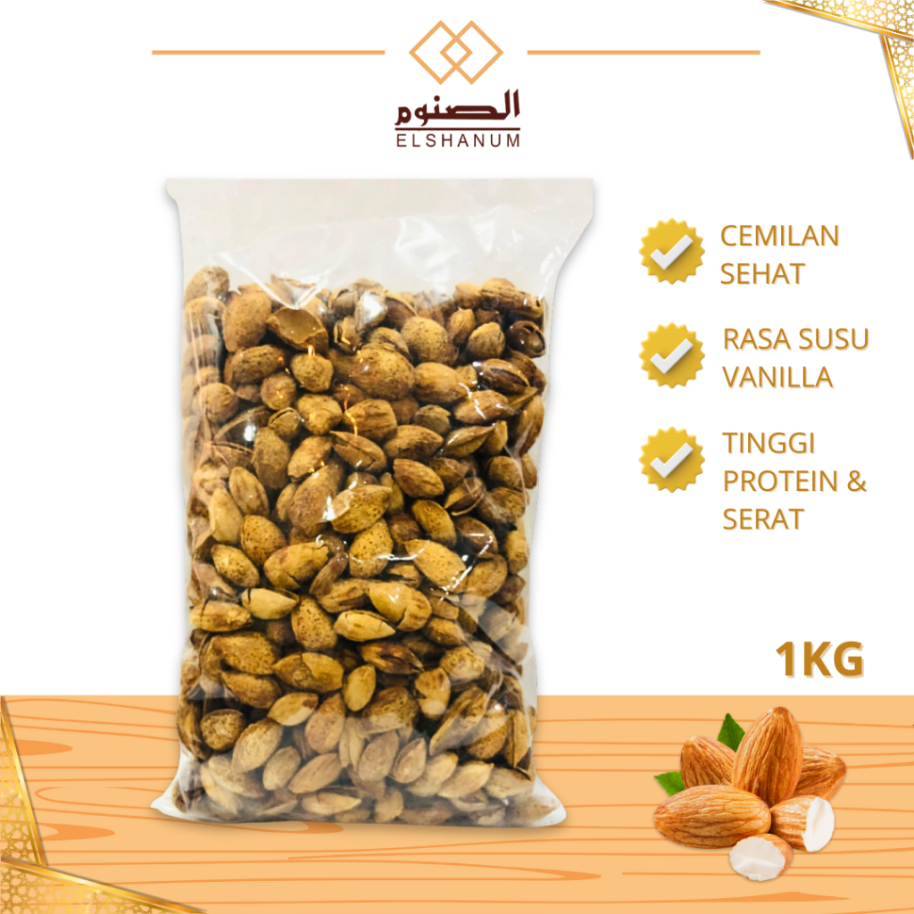 

Kacang Almond Kupas 1kg/Kacang Almond Mentah 1Kg/Kacang Almond Rendah Lemak/Kacang Almond Kupas 1kg