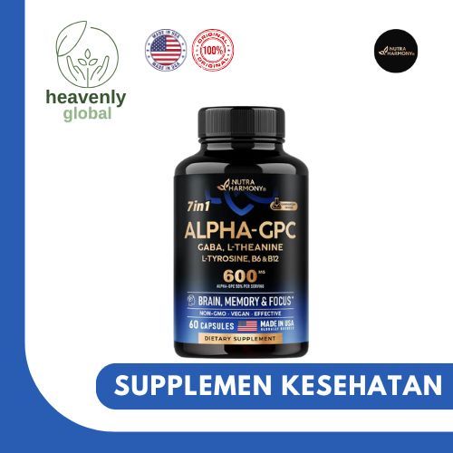 Nutraharmony Alpha GPC 600 mg- 60 Capsules Non-GMO