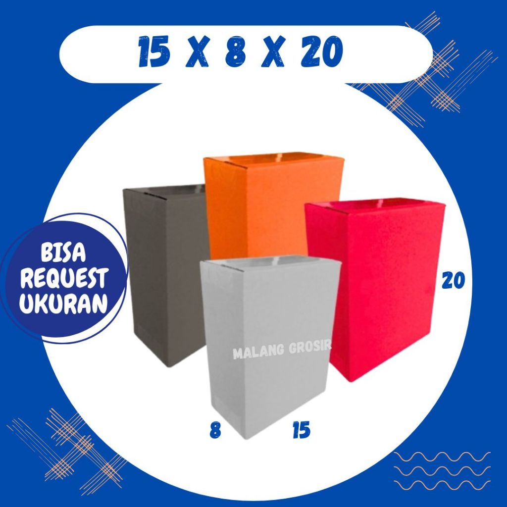 

Box 15x8x20 A1 / Kardus 15x8x20 A1 Packing Karton / Dus 15x8x20 A1 Kotak Botol Kemasan Malang Grosir