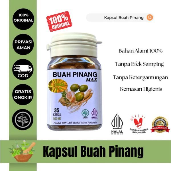 Kapsul Buah Pinang Muda Kapsul Murni Berkhasiat Kemasan Baru BUAH PINANG MAXX HOLOGRAM - Zivilia