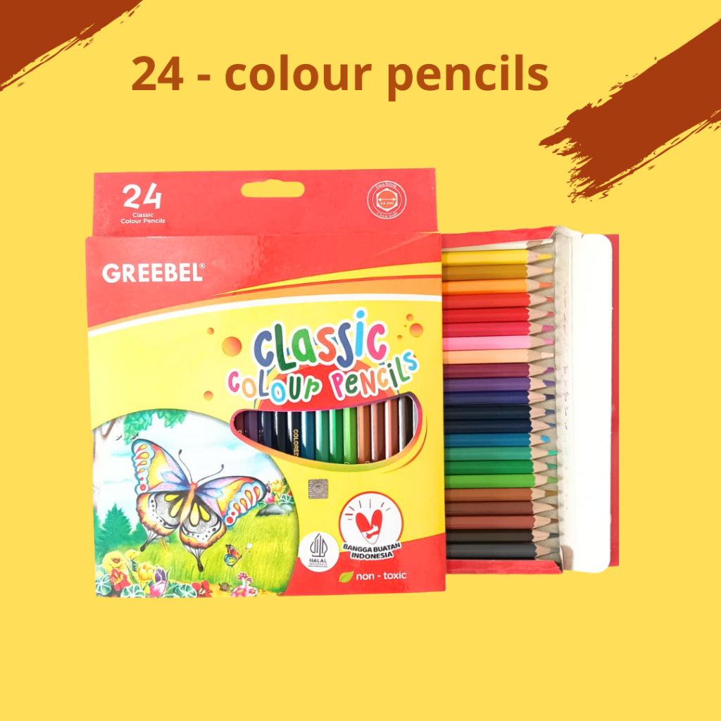 

Pencils Warna Greebel Classic 24 Warna /Perengkapan Mewarnai (7024)