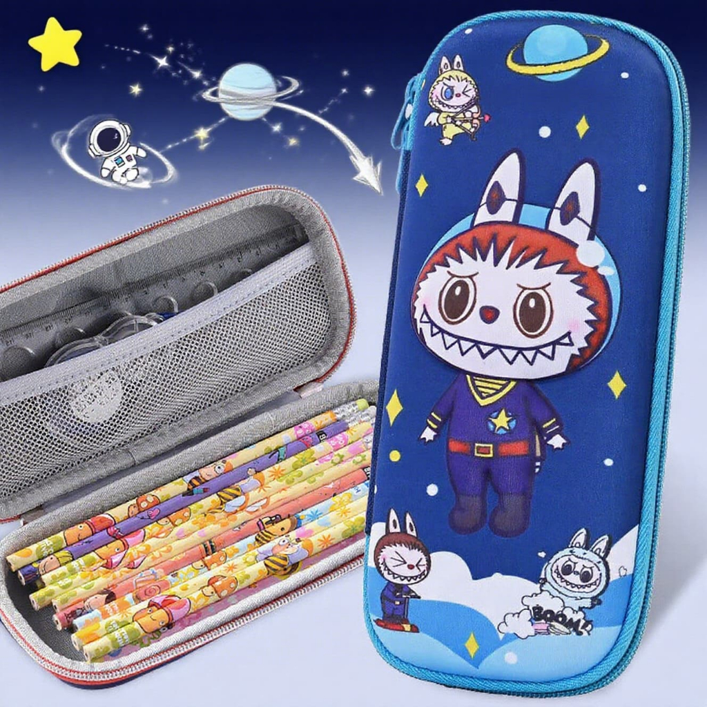 

Kotak pensil anak-anak multi-layer siswa berkapasitas besar pria dan wanita kotak alat tulis multi-fungsi taman kanak-kanak kelas satu, dua dan tiga selebriti internet tahan jatuh kartun lucu 3D Rab - royal blue