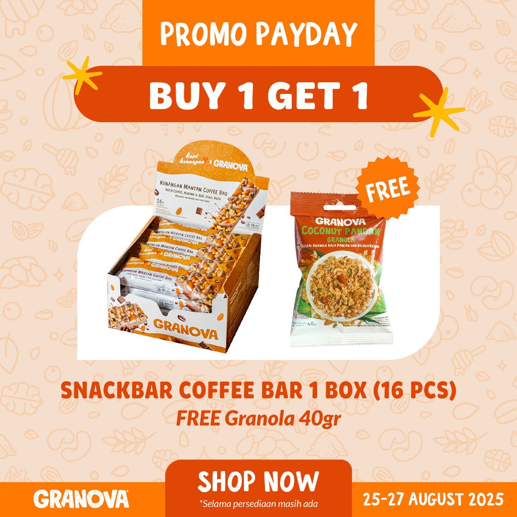 

Kopi Kenangan X Granova - Coffee Bar 26gr x 16 pc - Snackbar, Healthy Snack, Halal