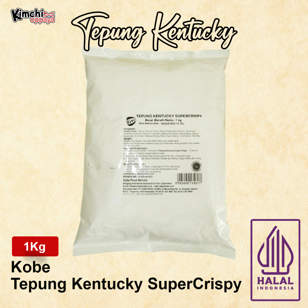 

KOBE Tepung Kentucky SuperCrispy 1Kg – Tepung Bumbu Serbaguna Ayam Goreng Renyah & Halal