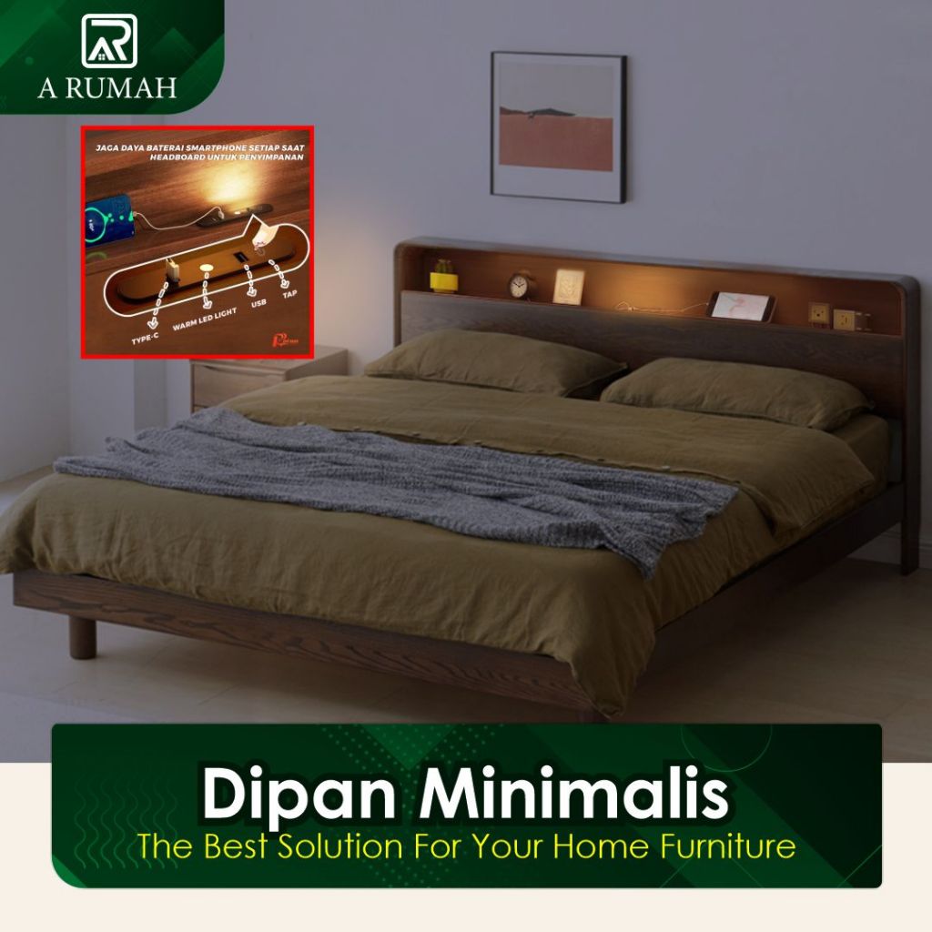 Dipan tempat tidur USB Led dipan USB LED minimalis  tempat tidur minimalis   tempat tidur  dipan kas