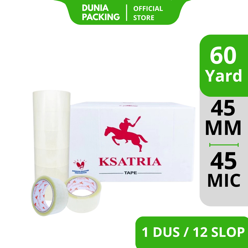 

Lakban OPP Tape / Lakban Bening KSATRIA Tape 60 Yard (1 Dus)
