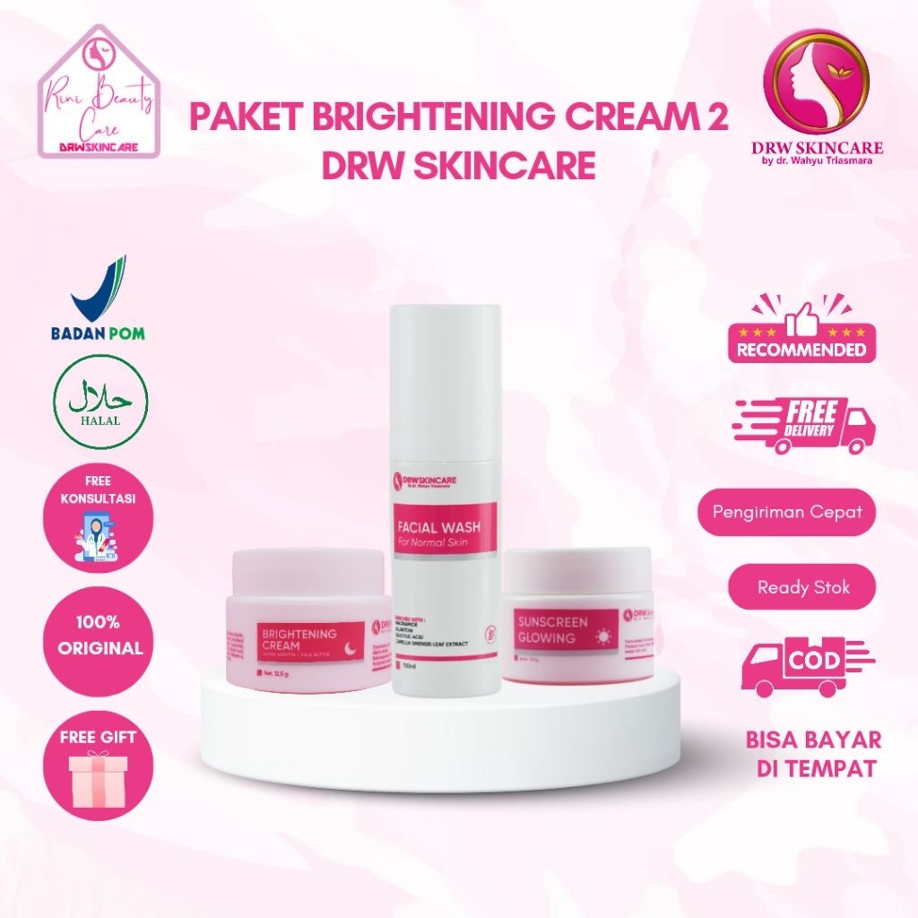 DRW Skincare Paket Brightening Cream 2 / Flek Hitam / Kusam / Mencerahkan