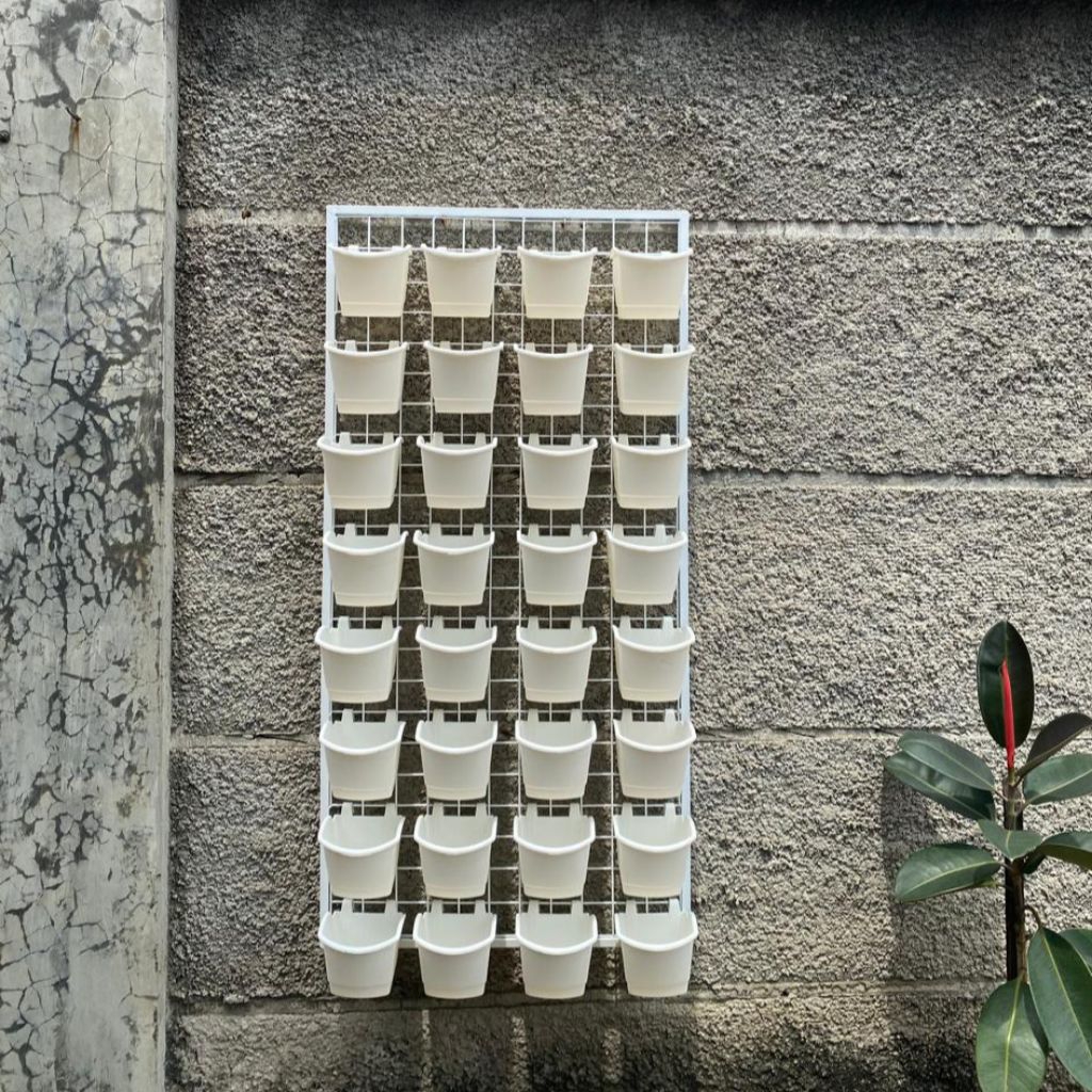 Rak Besi Tanaman Dinding Vertikal Vertical Garden 120cm x 60cm Putih
