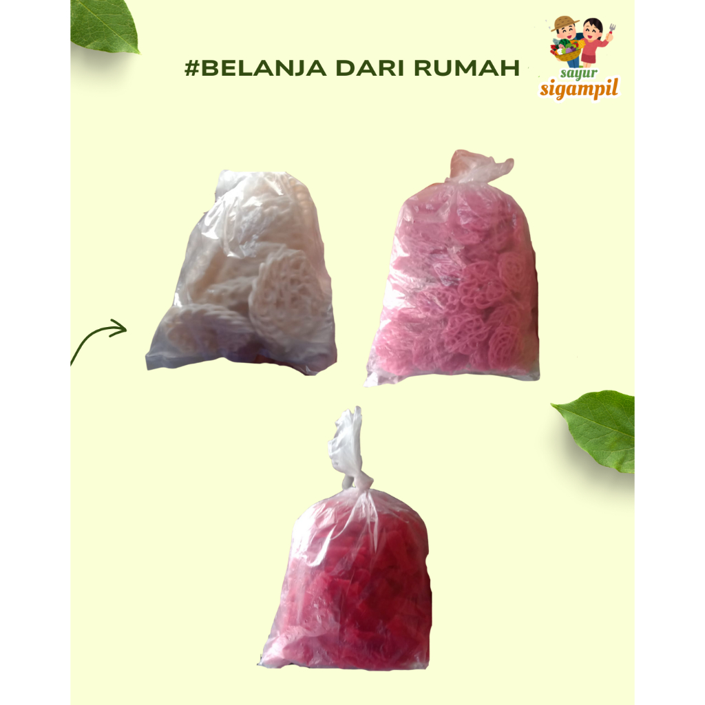 

Kerupuk Curah Mawar Putih / Mawar Merah /Ikan Merah