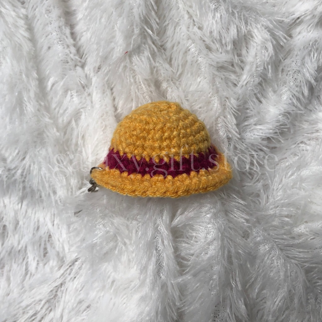 KEYCHAIN TOPI ONE PIECE LUFFY || GANTUNGAN KUNCI LUFFY || ONE PIECE GANCI