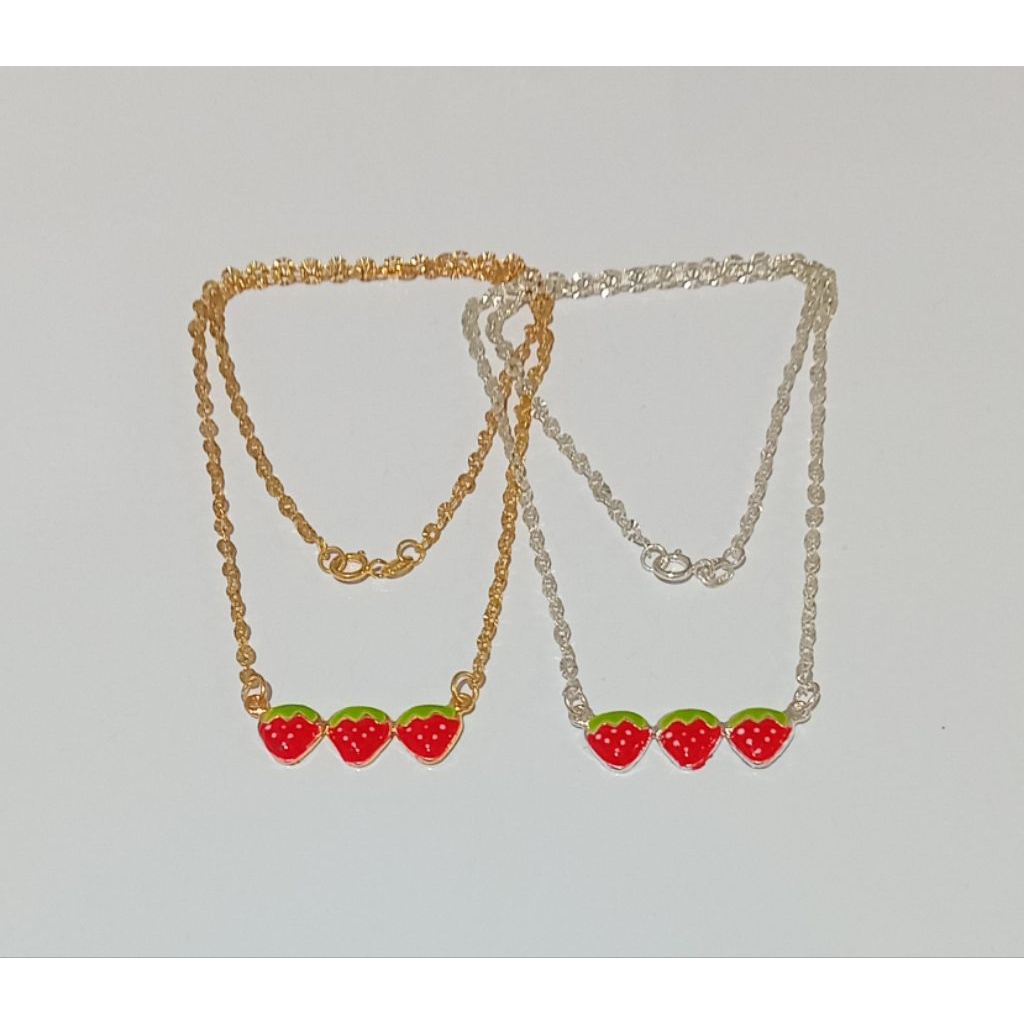 Kalung Anak Stroberi Nori Fancy Ukir (Perak 925)