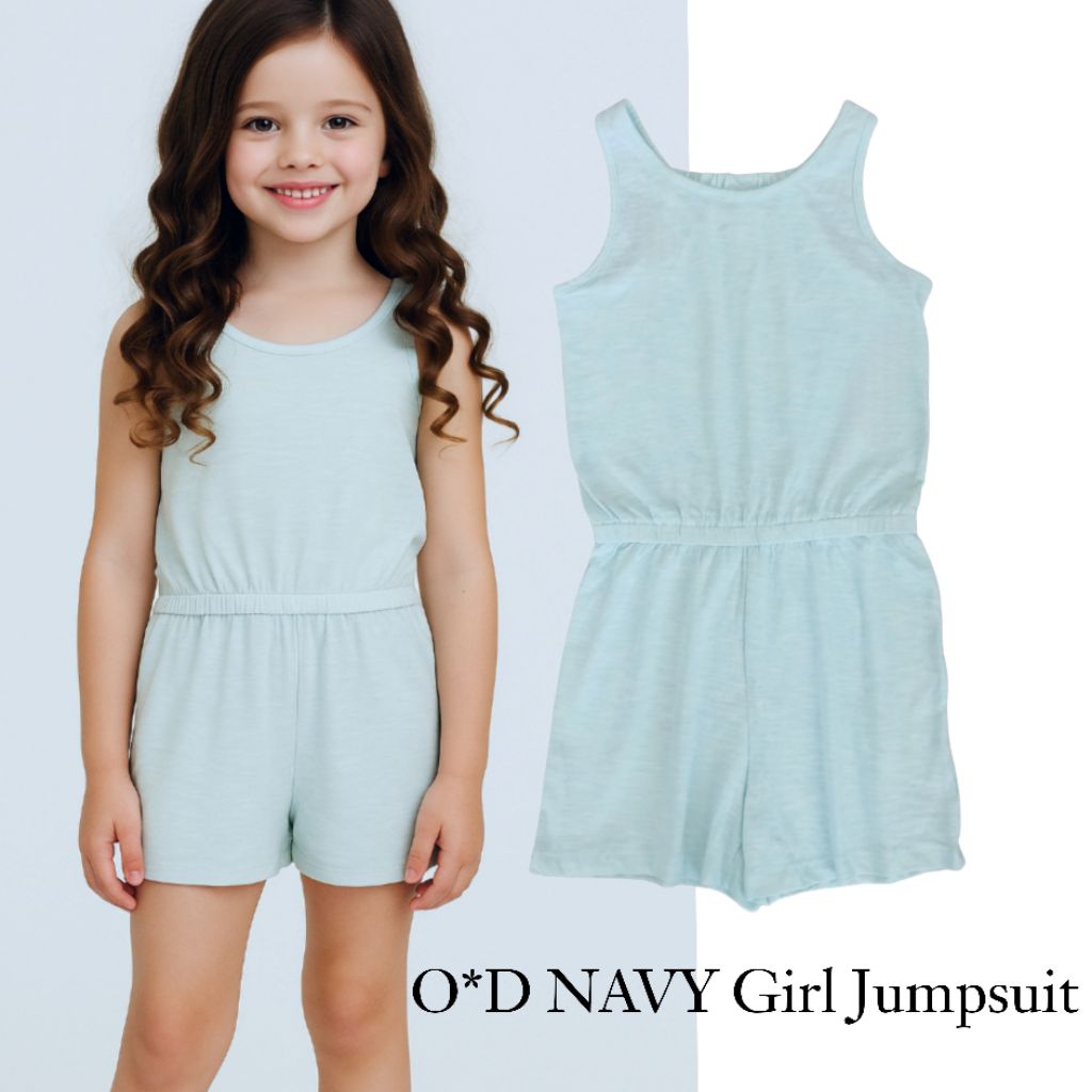 O*D NAVY Girl Sleeveless Jumpsuit/Jumpsuit Anak Branded/Jumpsuit Anak Terbaru/Jumpsuit Anak