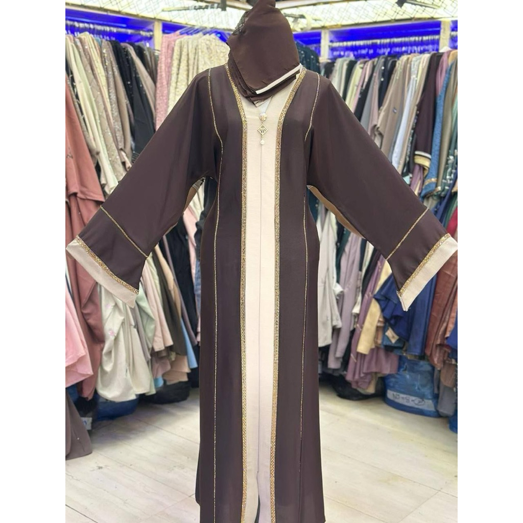 abaya saudi impor original free pashmina