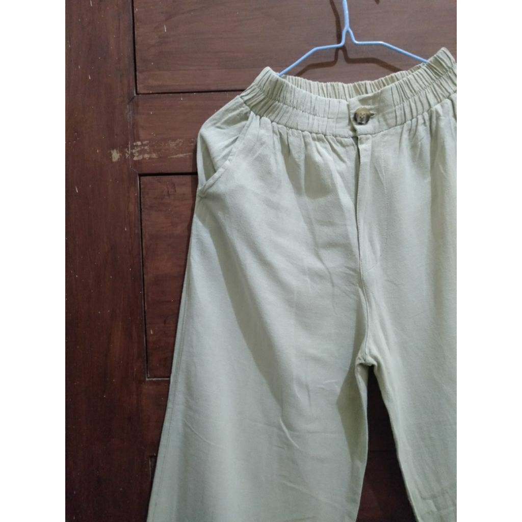 ASOKA kulot linen sage -preloved