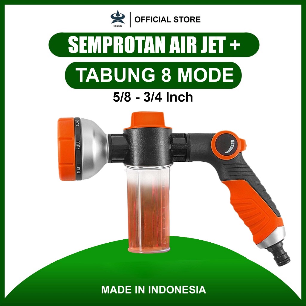 Gemuk Semprotan Air Cuci Motor Cuci Mobil 8 Mode Semprotan Air Nozzle Salju Cuci Motor Siram Tanaman