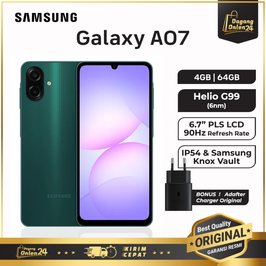 Samsung Galaxy A07 4/64GB HP Murah Original 100% Handphone Samsung 1 Jutaan terbaik Terbaru 2025