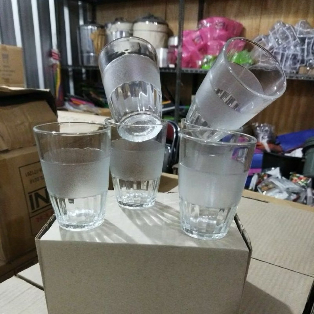 Gelas kopi polos 12pc / Gelas kaca  / Gelas bening / Gelas teh / Gelas hajatan