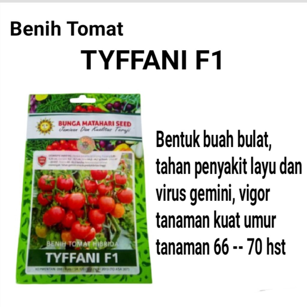 

Tomat TYFFANI F1 kemasan pabrik isi 50 butir
