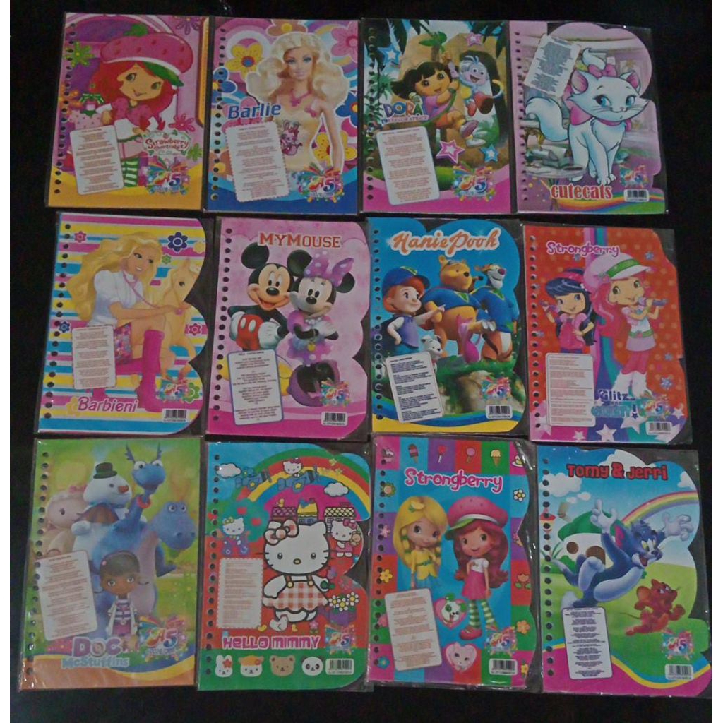 

LOOSE LEAF/ISI BINDER A5- 1 pak isi 20 LEMBAR/MOTOF FANCY KARTUN NEW RANDOM/ 1 PAK ISI 20 LEMBAR