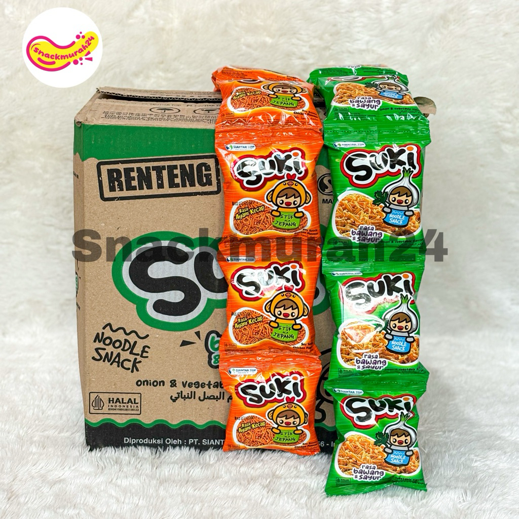 

1 DUS MIE SUKI isi 80 PCS Rasa Ayam Kecap dan Bawang Sayur Suki Stick Ala Jepang