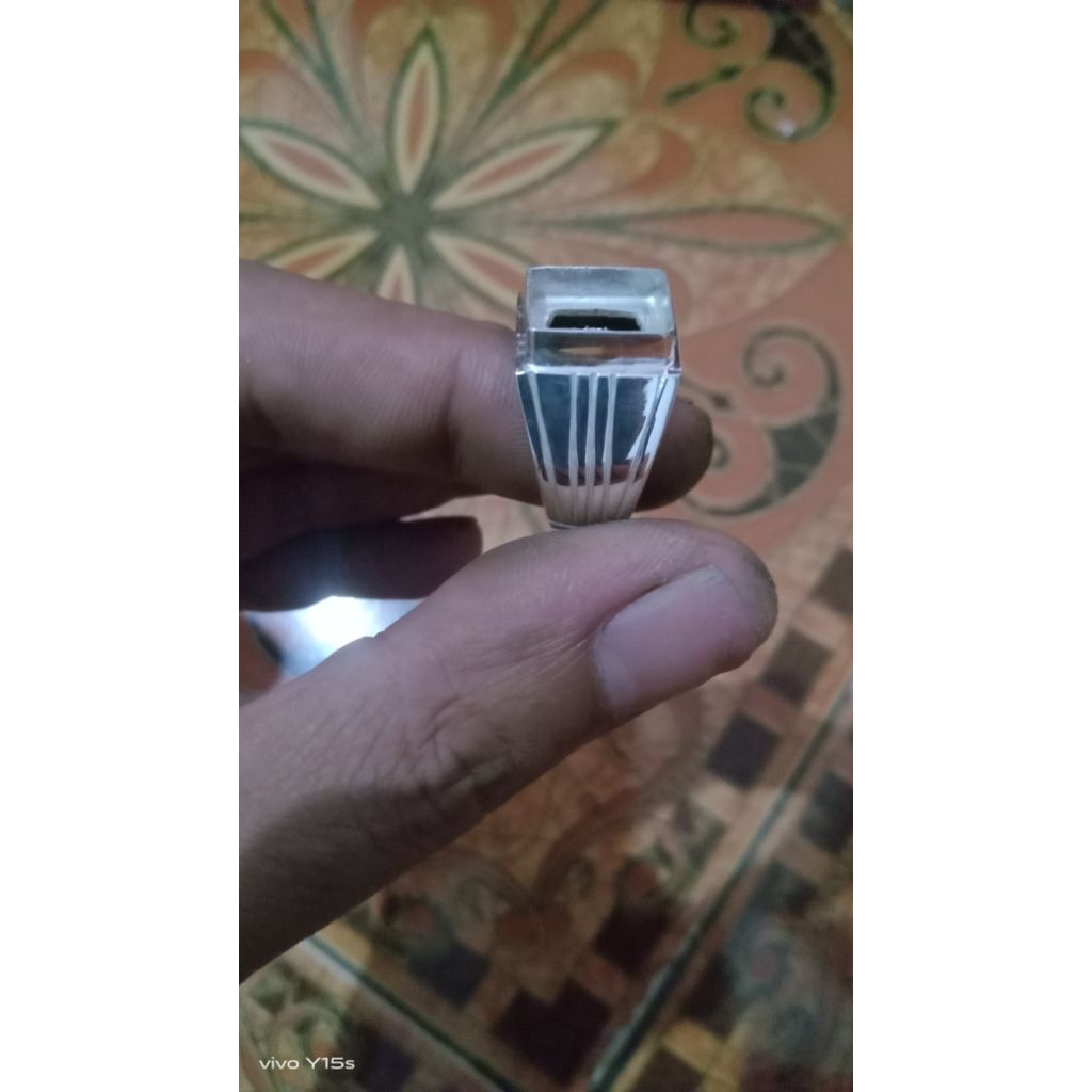 emban kotak untuk batu kotak perak 925 handmade011