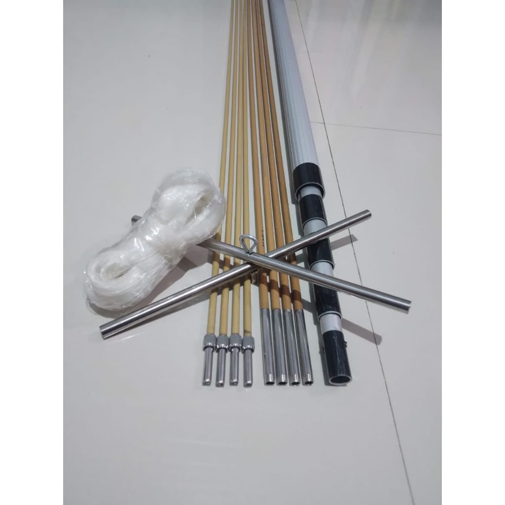 anco carbon sutet praktis 3 meter angkatan alumunium. fullset tinggal pakai