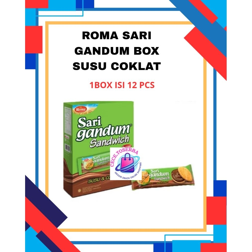 

BOX - ROMA SARI GANDUM SUSU COKLAT ISI 12 PCS