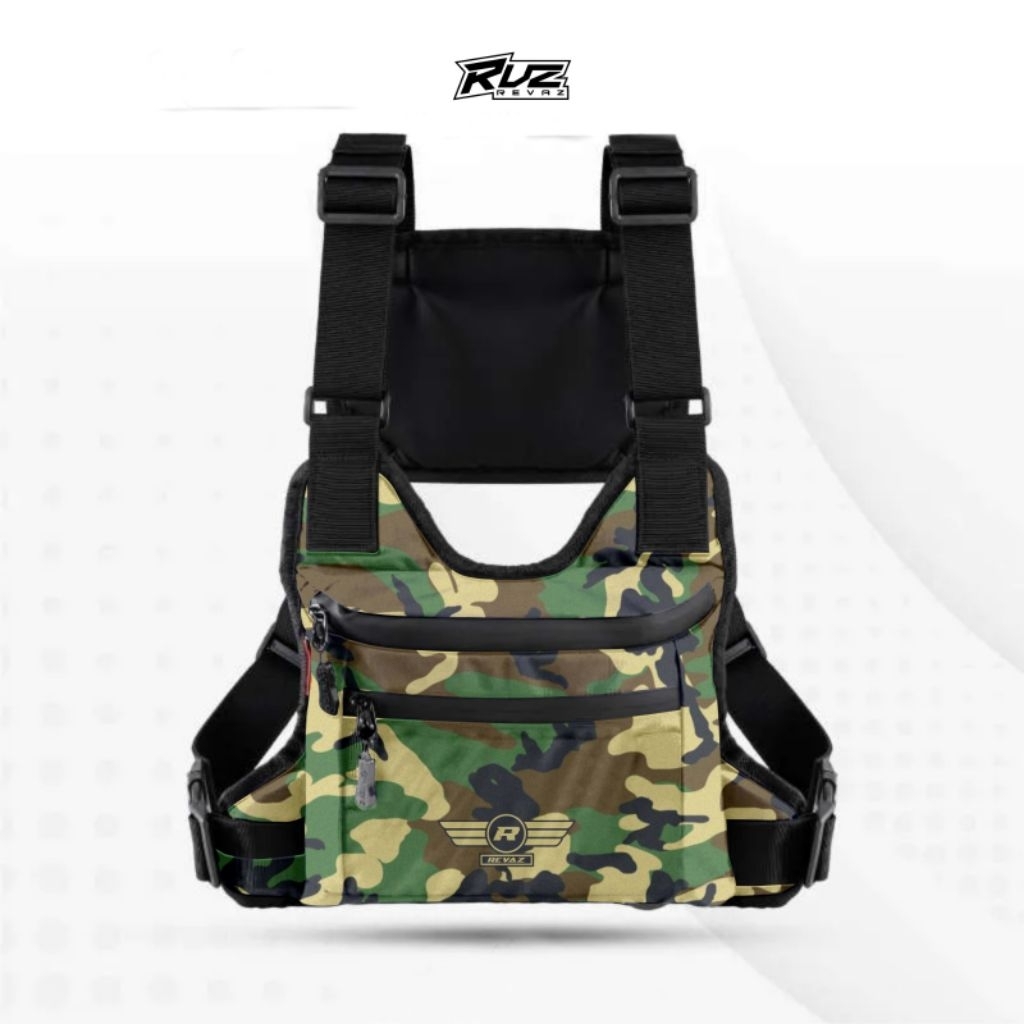 revaz tas dada printing tas dada loreng TNI tas  pelindung dada dari hembusan angin 2 saku