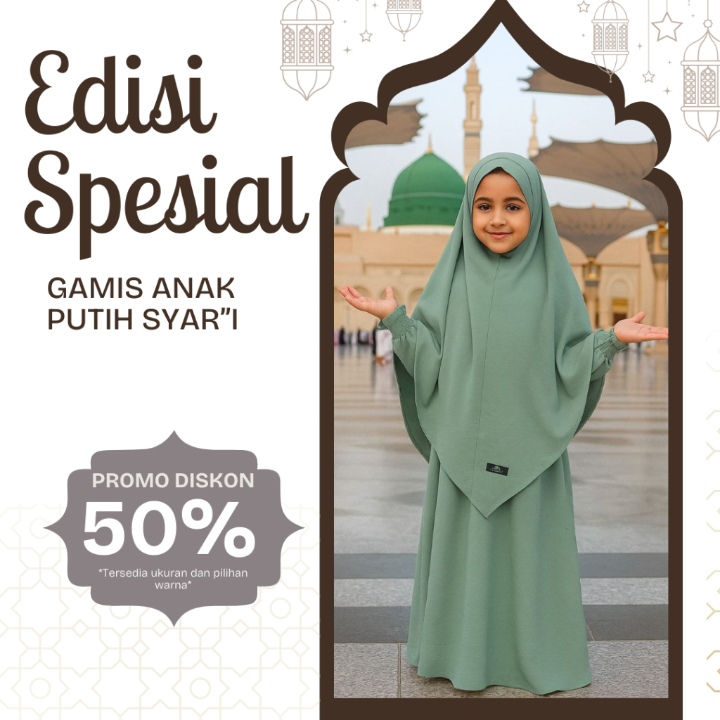 GAMIS PUTIH ANAK PEREMPUAN BAJU SYARI ANAK SET HIJAB TERBARU KEKINIAN BAJU GAMIS  MUSLIM ANAK TANGGU